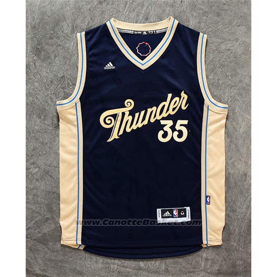 Maglia Natale 2015 Oklahoma City Thunder Kevin Durant #35 Blu